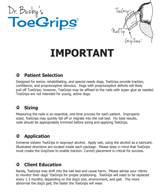 Dr Buzby's XXXLarge ToeGrips for Dogs - Instant Traction on Wood/Hardwood  Floors - Dog Anti Slip Relief - Dog Grippers for Senior Dogs - Stop Sliding