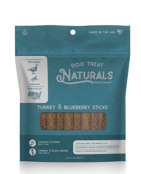 DT1526_Dogs_Dog Treat Naturals Superfood Sticks - Turkey Blueberry_Turkey & Blueberry, 10 oz